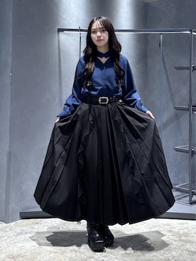 「HARE（ハレ）のアイテム（ベルト）」を使った、佐藤静香さん（レディース・159cm）の秋コーディネート