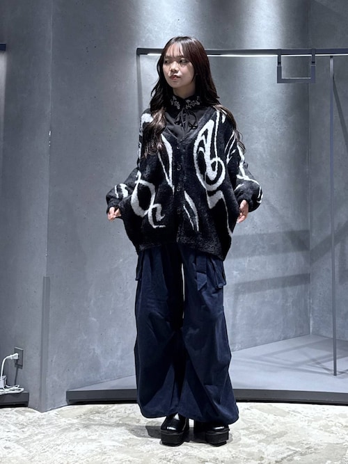 アソートガラシャギーVネックカーディガン(HARE)