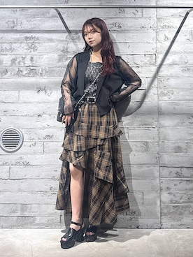 「HARE（ハレ）のアイテム（テーラードジャケット）」を使った、佐藤静香さん（レディース・159cm）の夏コーディネート