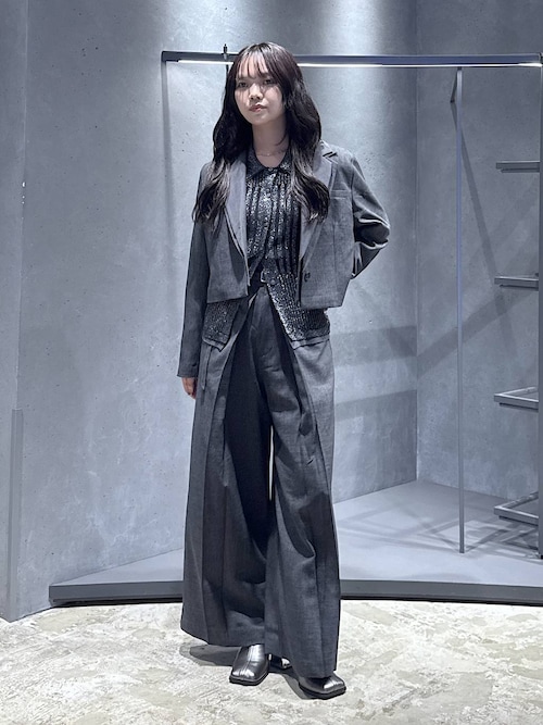 セール】チェックエリレイヤーショートジャケット(HARE