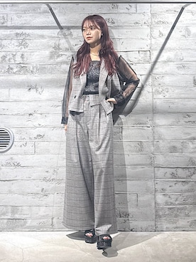 「アイテム（タンクトップ）」を使った、佐藤静香さん（レディース・159cm・20代）の夏コーディネート