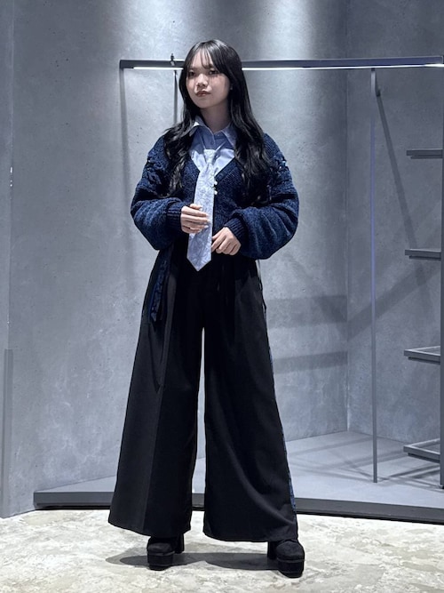 ジャガードラインキリカエワイドパンツ(HARE)（スラックス）｜HARE