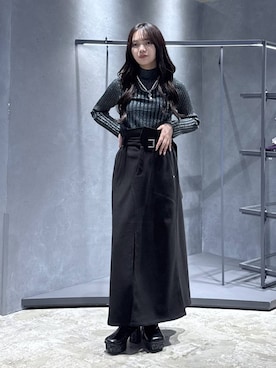 「HARE（ハレ）のアイテム（スカート）」を使った、佐藤静香さん（レディース・159cm）の秋コーディネート