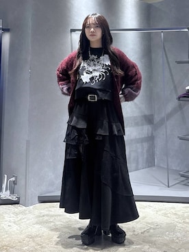 「HARE（ハレ）のアイテム（ベルト）」を使った、佐藤静香さん（レディース・159cm）の秋コーディネート