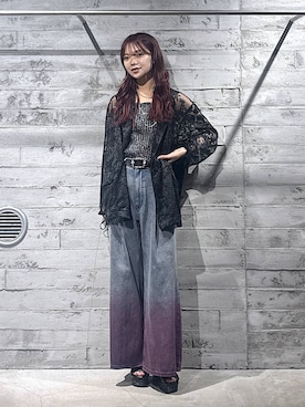 「アイテム（ベルト）」を使った、佐藤静香さん（レディース・159cm・20代）の夏コーディネート