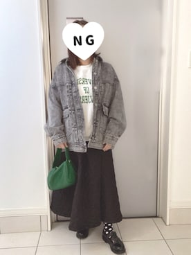 「キルトスカート」｜「アイテム（スウェット）」を使った、Rさん（レディース・152cm）の秋コーディネート