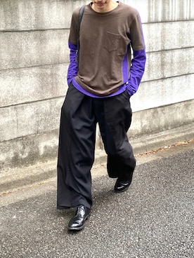 「Yohji Yamamoto（ヨウジヤマモト）のアイテム（トートバッグ）」を使った、Yusuke Katsurayamaさん（メンズ・170cm）の夏コーディネート