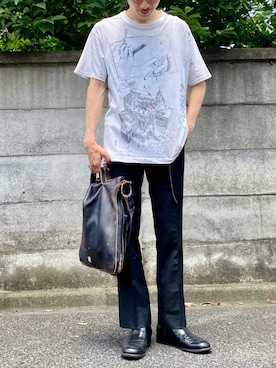 「A.P.C.（アーペーセー）のアイテム（スラックス）」を使った、Yusuke Katsurayamaさん（メンズ・170cm）の夏コーディネート