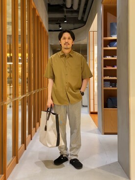 「hALON（アーロン）のアイテム」を使った、藤高 尚徳さん（メンズ・175cm）の夏コーディネート