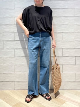 「ナローサンダル」｜mioさん（レディース・163cm）の夏コーディネート