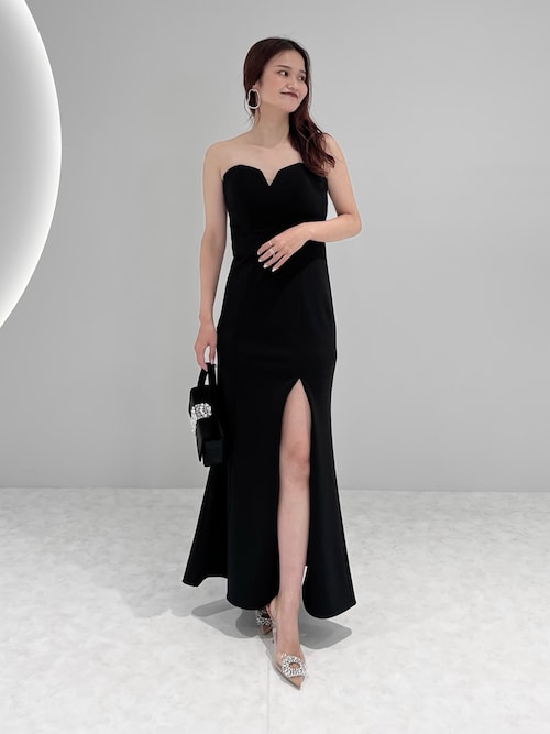 LEJA LUXE 2WAYストーンペプラムビスチェマーメイドドレスワンピース セール】【LEJA LUXE】2WAYストーンペプラムビスチェマーメイド