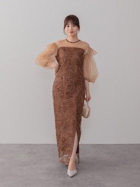 「アイテム（ドレス）」を使った、Lejaさん（レディース・155cm）の秋コーディネート