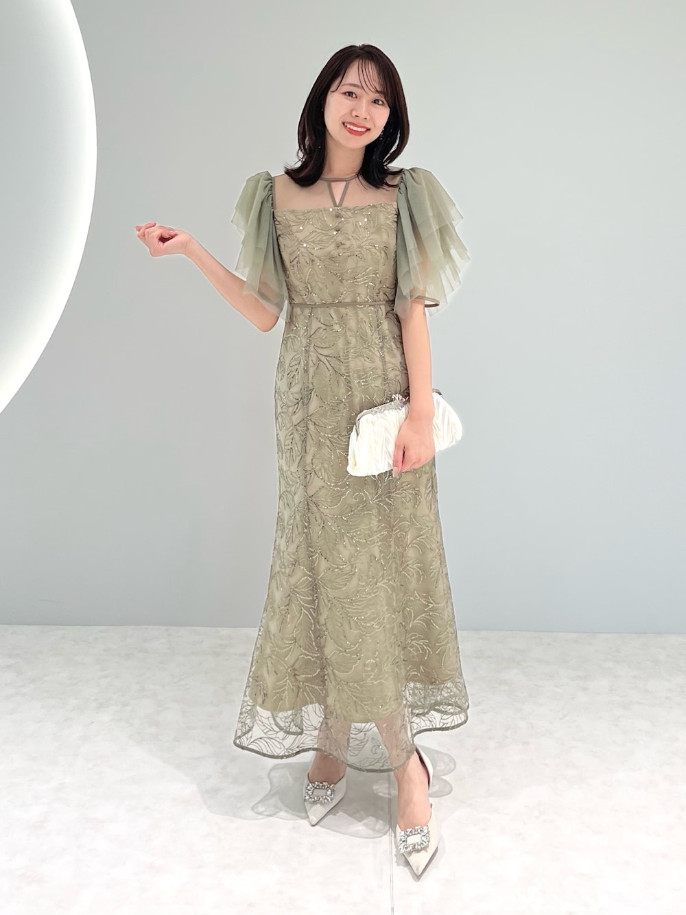 Leja（レジャ）の「【LEJA】チュールスリーブボタニカルマーメイド
