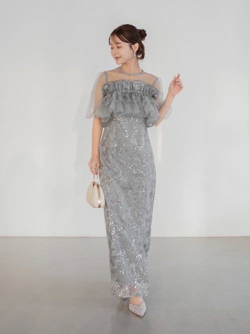 セール】【LEJA】3WAYチュールラッフルフラワースパンコールIライン