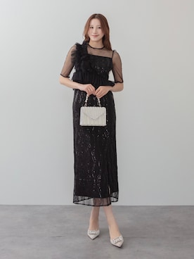 「アイテム（ドレス）」を使った、Lejaさん（レディース・168cm）の冬コーディネート