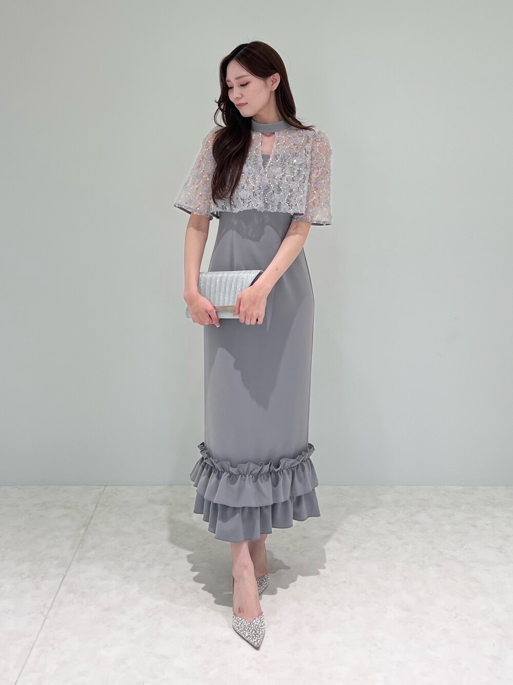 Leja ドレス 「LEJA」フラワースパンコールチュールフリルI