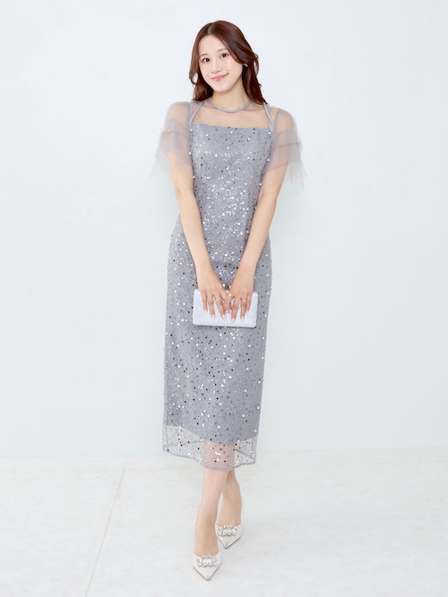 Leja ドレス 「LEJA」スパンコールパールミックスボレロIライン