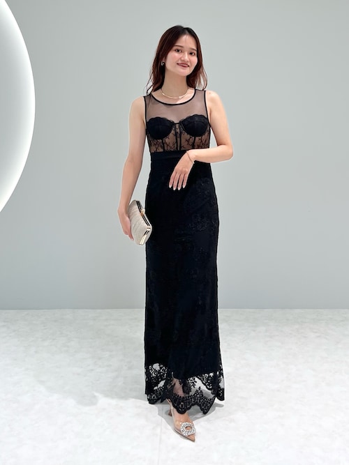Leja レースマーメイドワンピース　オケージョンドレス　結婚式　2次会 セール】【LEJA LUXE】シェルカップレースマーメイドドレス