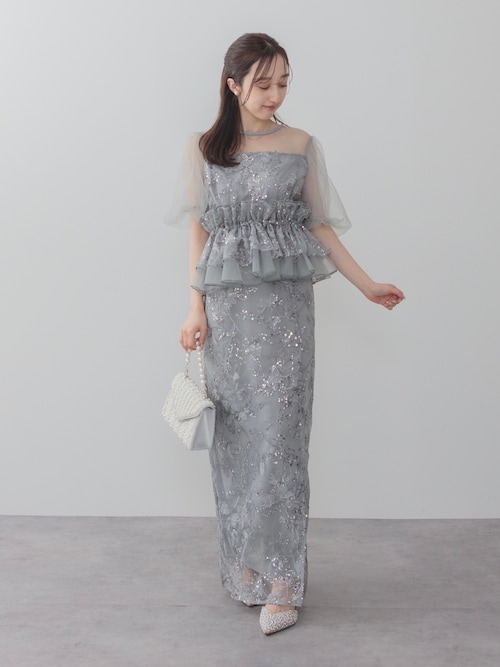 セール】【LEJA】3WAYチュールラッフルフラワースパンコールIライン