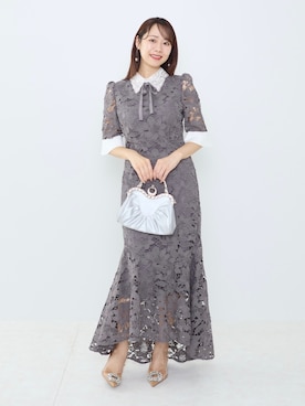 「アイテム（ドレス、グレー系）」を使った、Lejaさん（レディース・158cm）の秋コーディネート