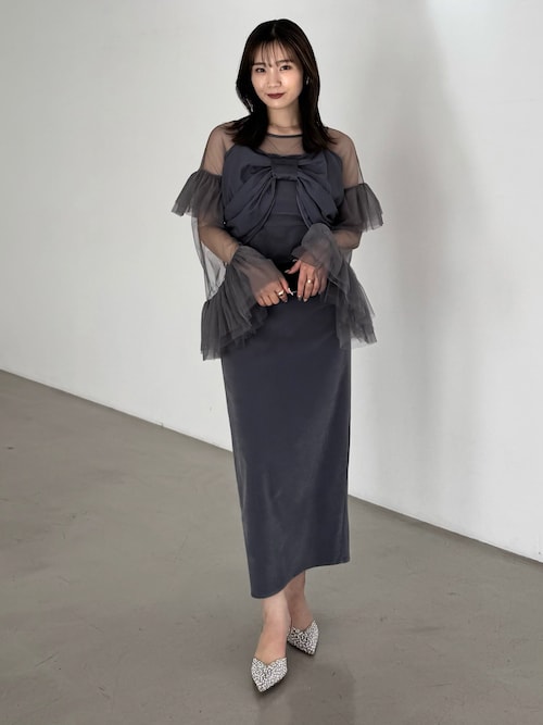 セール】【LEJA】2WAYフロントリボンビスチェチュールベロアIライン