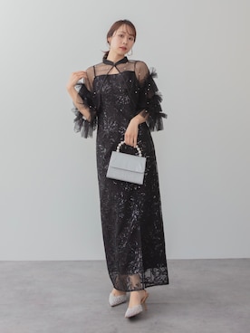 「アイテム（ドレス）」を使った、Lejaさん（レディース・158cm）の冬コーディネート