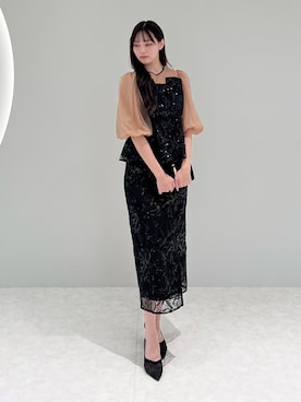 「アイテム（ドレス）」を使った、Lejaさん（レディース・165cm）の冬コーディネート