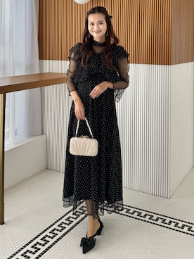LEJA】2wayドットストーンギャザーチュールAラインドレス 2点セット LEJA】2wayドットストーンギャザーチュールAラインドレス 2点セット