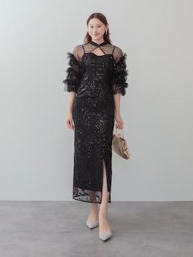 「アイテム（ドレス）」を使った、Lejaさん（レディース・168cm）の冬コーディネート