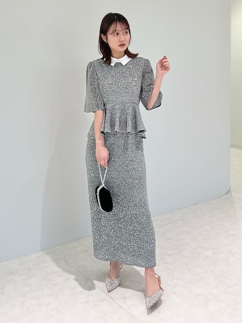 セール】【LEJA】ペプラムスパンコールグリッターIラインドレス