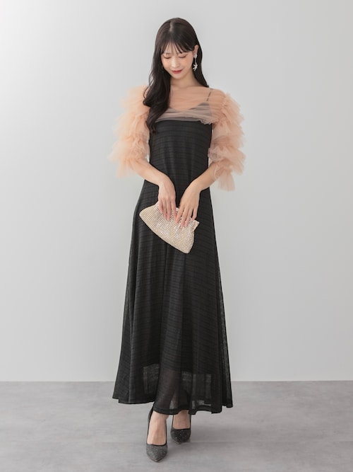 LEJA】ティアードフリルチュールボレロワンピースドレス 2点