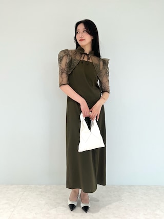 レジャ Leja 花柄刺繍ラメレースボレロキャミワンピースセットアップドレス セール】【LEJA】花柄刺繍ラメレースボレロキャミワンピース