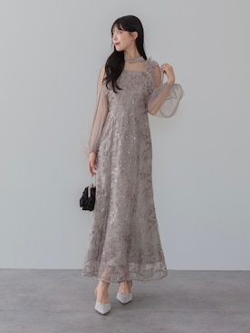 「アイテム（ドレス）」を使った、Lejaさん（レディース・164cm）の秋コーディネート