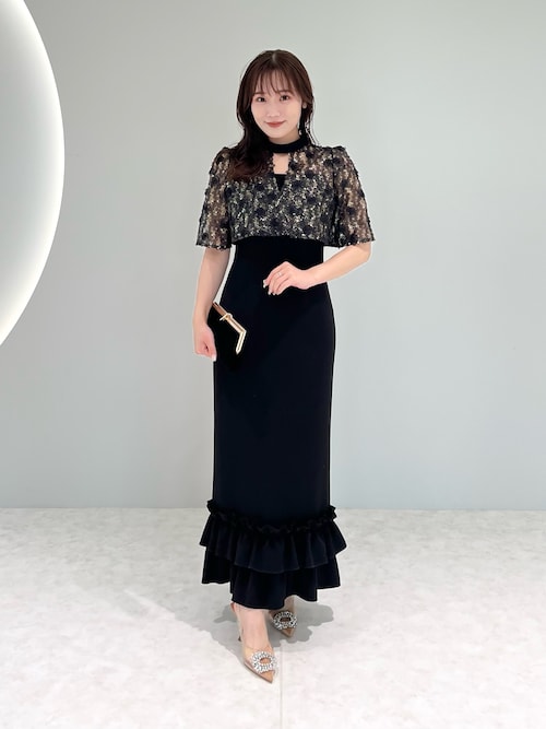セール】【LEJA】フラワースパンコールチュールフリルIライン