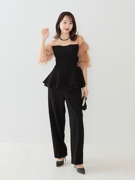 「アイテム（パンツドレス）」を使った、Lejaさん（レディース・158cm）の秋コーディネート