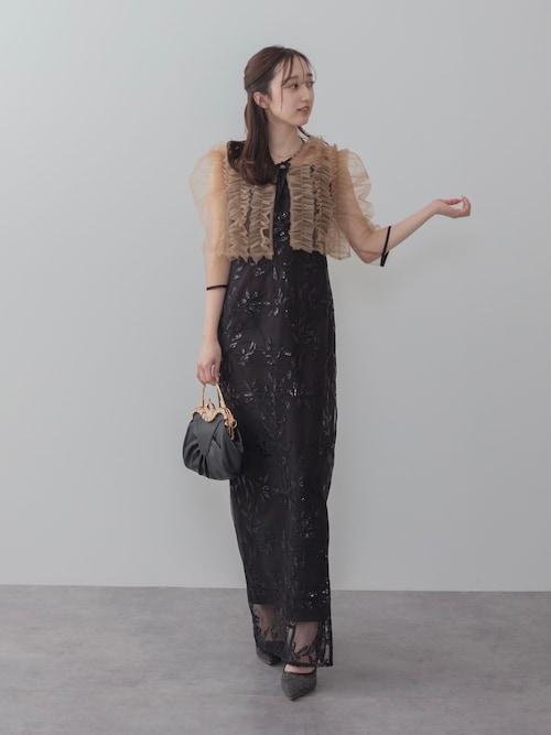 セール】【LEJA】チュールフリルボレロフラワースパンコールIライン