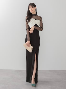 「アイテム（ドレス）」を使った、Lejaさん（レディース・164cm）の秋コーディネート