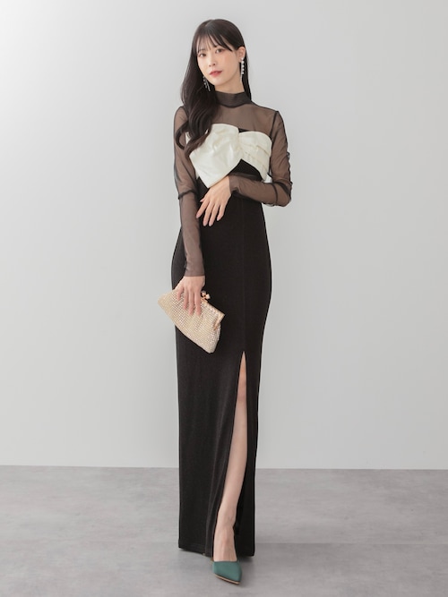 Leja ドレス 「LEJA LUXE」フロントツイストデザインシアースリットI