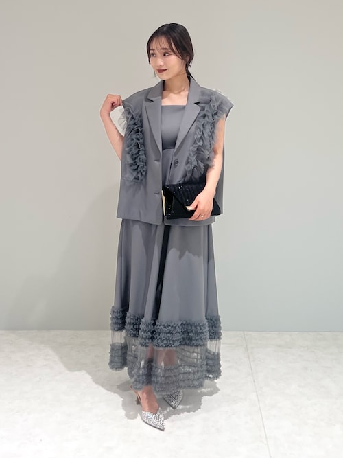 セール】【LEJA】チュールフリルセットアップドレスワンピース2点