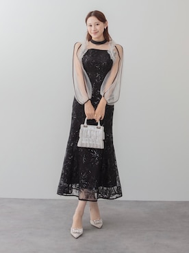 「アイテム（ドレス）」を使った、Lejaさん（レディース・168cm）の冬コーディネート