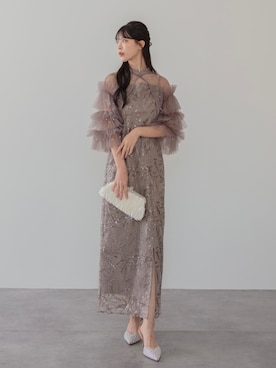 「アイテム（ドレス）」を使った、Lejaさん（レディース・164cm）の冬コーディネート