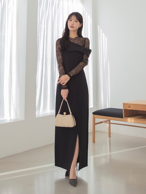 Leja（レジャ） ドレス 「LEJA」アシンメトリーレースレイヤード