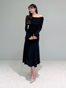 LEJA】ストーンオフショルダーアームカバー付き2WAYマーメイド