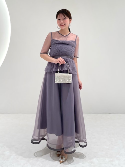 Leja（レジャ） ドレス 「LEJA」ローズペプラムビスチェAラインドレス