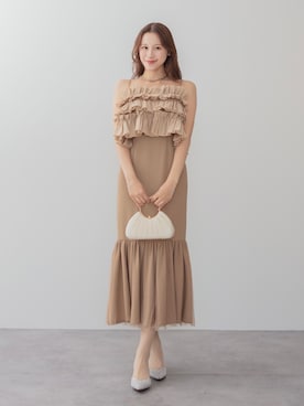 「アイテム（ドレス）」を使った、Lejaさん（レディース・168cm）の冬コーディネート