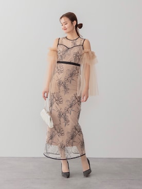 「アイテム（ドレス）」を使った、Lejaさん（レディース・163cm）の秋コーディネート