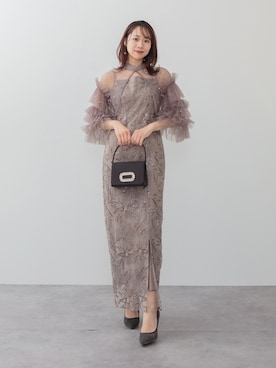 「アイテム（ドレス）」を使った、Lejaさん（レディース・158cm）の冬コーディネート