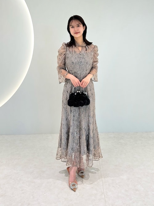 Leja ドレス 「LEJA」花柄レースカラースパンコール刺繍Aラ