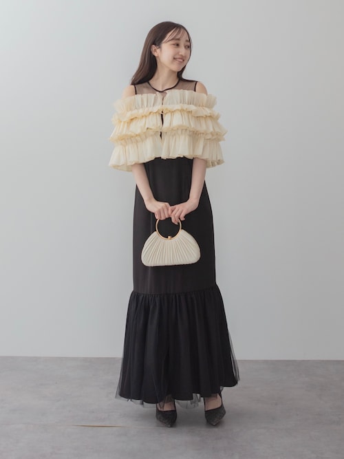 セール】【LEJA】3WAYアシンメトリーチュールフリルワンピースドレス2