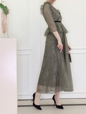 ドレス グリーン カーキ 緑色系 コーディネート Zozotown